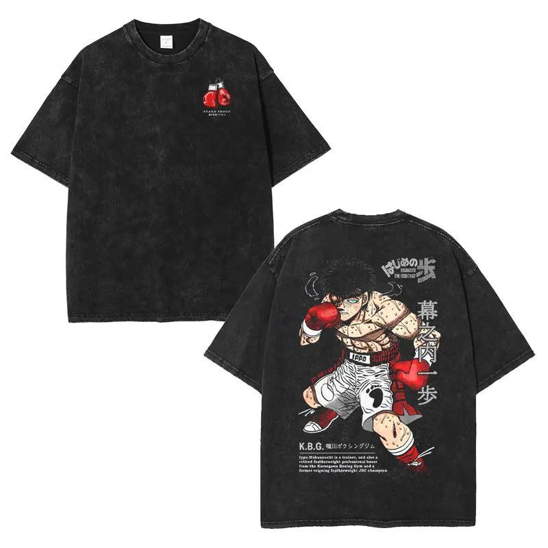 

Ippo Makunouchi Graphic Tshirt Anime Ippo Makunouchi Vintage Washed Oversized T Shirt Men Women Clothes Cotton Short Sleeve Tee S