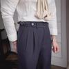 2024 Men's Summer High-Waist Straight Casual British Retro Trousers