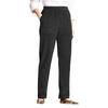 Corduroy Casual Pants Elastic Waist Women Long Pants with Pockets Solid Color Straight Leg Commuting Office Travel Slacks