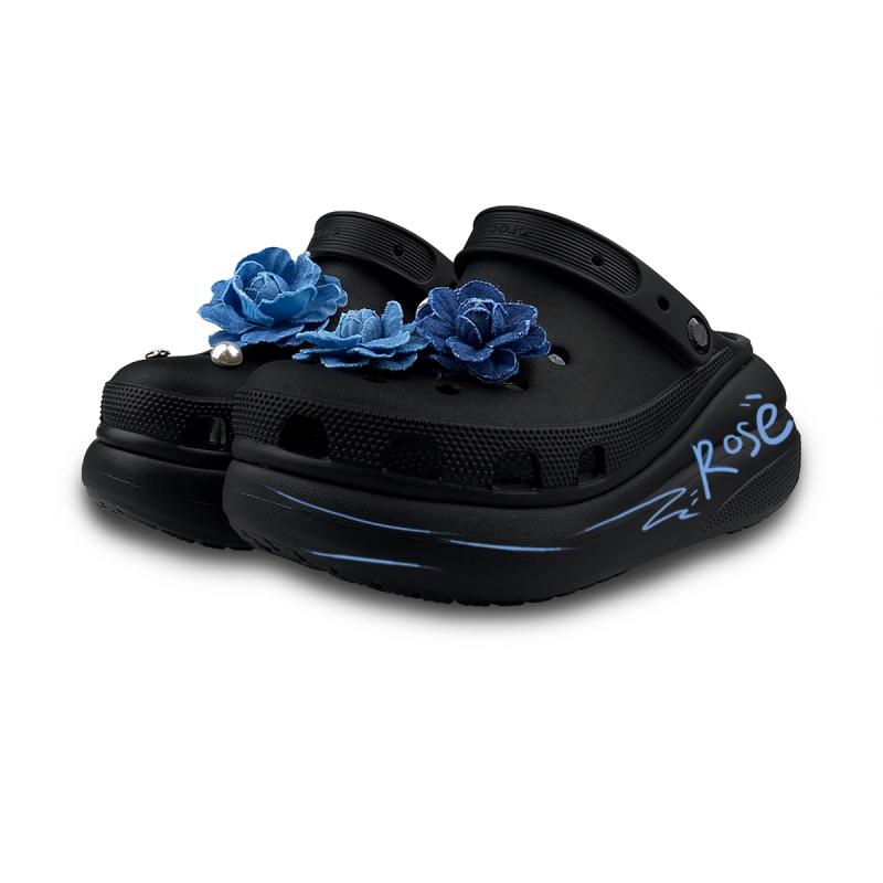 Crocs Crush Clog Classic Clog EVA ZR Zhiran Rose Pearl Blue Enchantress Comfortable Stylish Casual Clogs Unisex Black and Blue