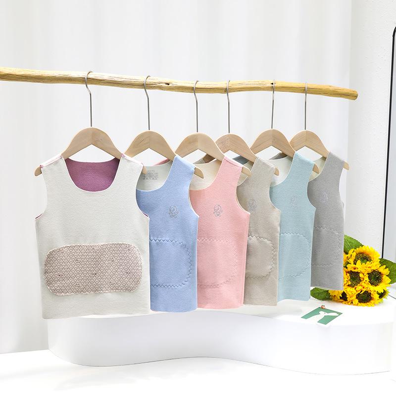 Kids' Seamless Fleece Vest: Adjustable Fit Baby Belly Warmer for Boys & Girls - Autumn/Winter Sleeveless Jacket