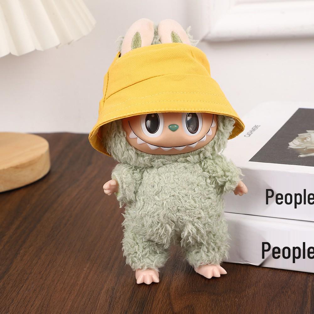 Labubu Doll Outfit Set: Fisherman Hat & Overalls for 1st/2nd Gen Dolls