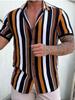 Summer Hawaiian Shirts 3d Printed Striped Sexy Men Women Clothing Men's Vocation Lapel Camisa Fashion Beach Short Sleeve  Blouse