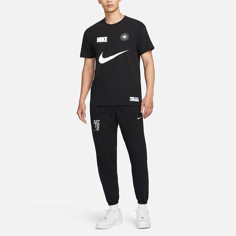 Nike Alphabet Logo Print Short-Sleeve Basketball Jersey Men Tops Black FJ2307-010