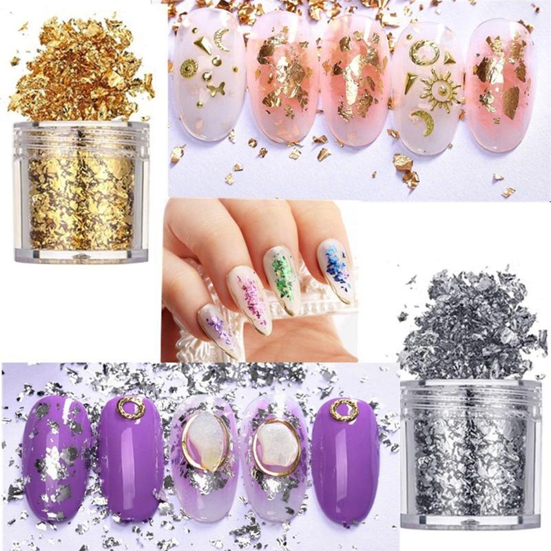 3 Colors Gold Foil Flakes for Resin Imitation Gold Foil Flakes for Nails Painting Crafts Slime and Resin Jewelry Making
