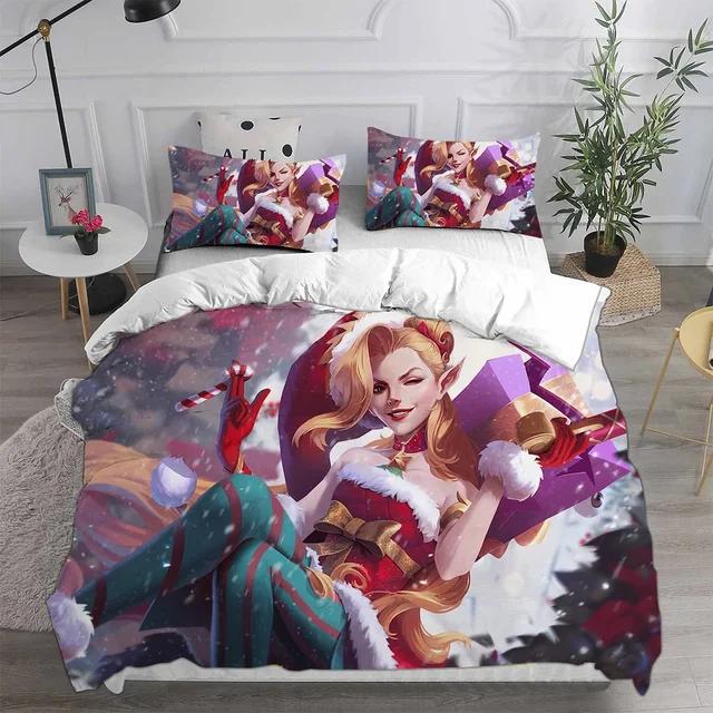 3D Printed Jinx Arcane Bedding Set Pillowcase Duvet Cover Double Twin Full Queen King Adult Kids Bedclothes Quilt Cover
