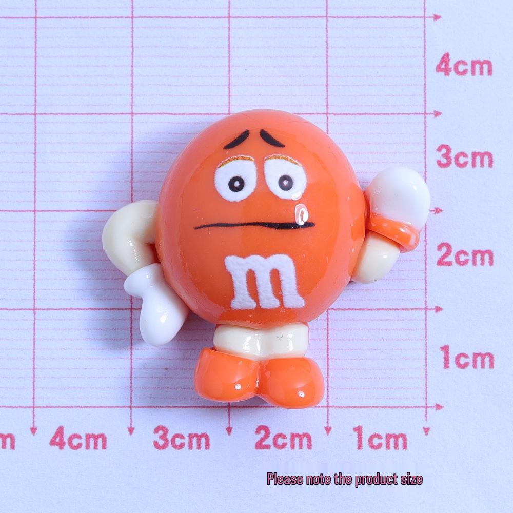 Cartoon M-Bean DIY Glossy Resin Stickers for Refrigerator & Water Cup Decoration