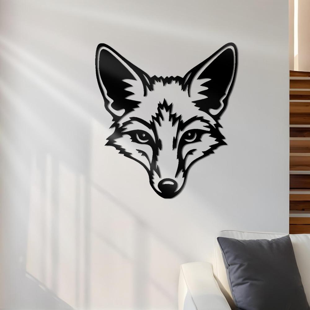 Laser Cut Metal Fox Wall Art Modern Rustic Decor Home Office Cabin Gift