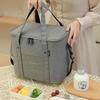 Bento Insulated Lunch Bag with Shoulder Strap and Ice Pack, Thickened Aluminum Foil Picnic Bag Enlarged for Student Storage