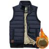 Large Size Winter Warm Casual Outwear Sleeveless Jacket Male Waistcoat Multi Many Pocket Vest