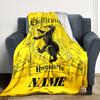 Custom Name Hufflepuff Pride Crest blanket for Couch & Bed, Plush Cozy Fuzzy Blanket Super Soft & Warm Blankets for Fall and Winter. 090875