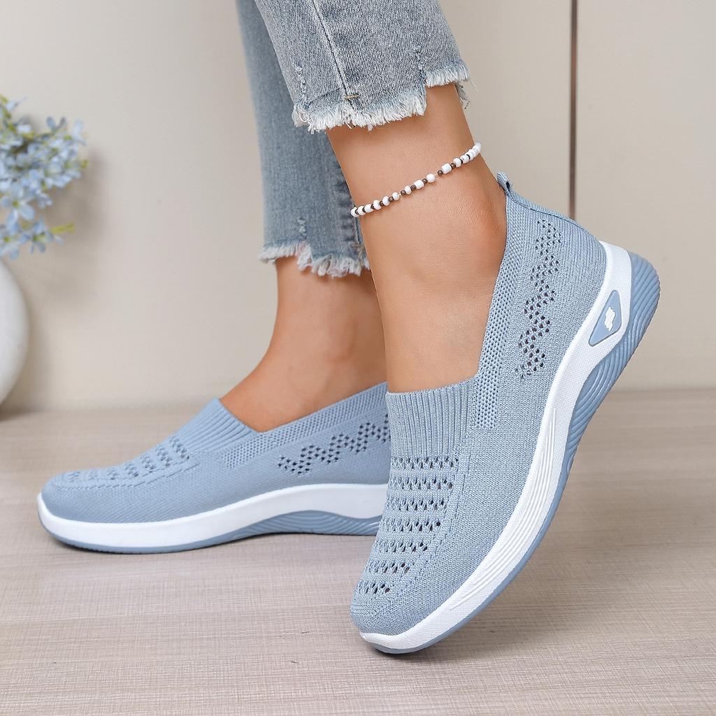 Women'S Shoes Fly Weave Women'S Soft-Soled Comfortable Work Shoes Casual Sneaker With Breathable Mesh Openings