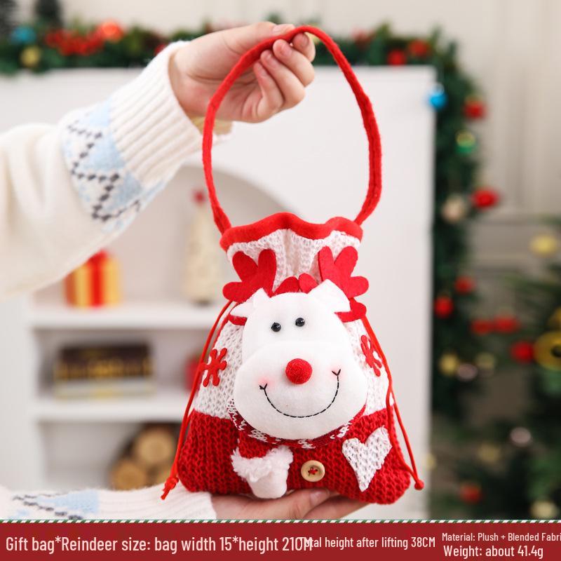 Large Santa Claus Christmas Eve Gift Bag with Pocket for Decorations