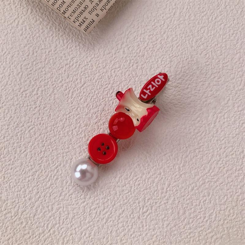 

Детский Милый Зажим для Волос в Форме Яблока с Пуговицей и Жемчугом Сладкий Универсальный Заколка Боковая Зажим-Крокодил Заколки Аксессуары для Волос Подарок Девочке B6449