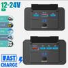 Three PD & QC 3.0 USB Car Charger 12V RV USB Outlet Panel  with Switch & Voltmeter  Fast Charging Socket Accessories for Car Bus