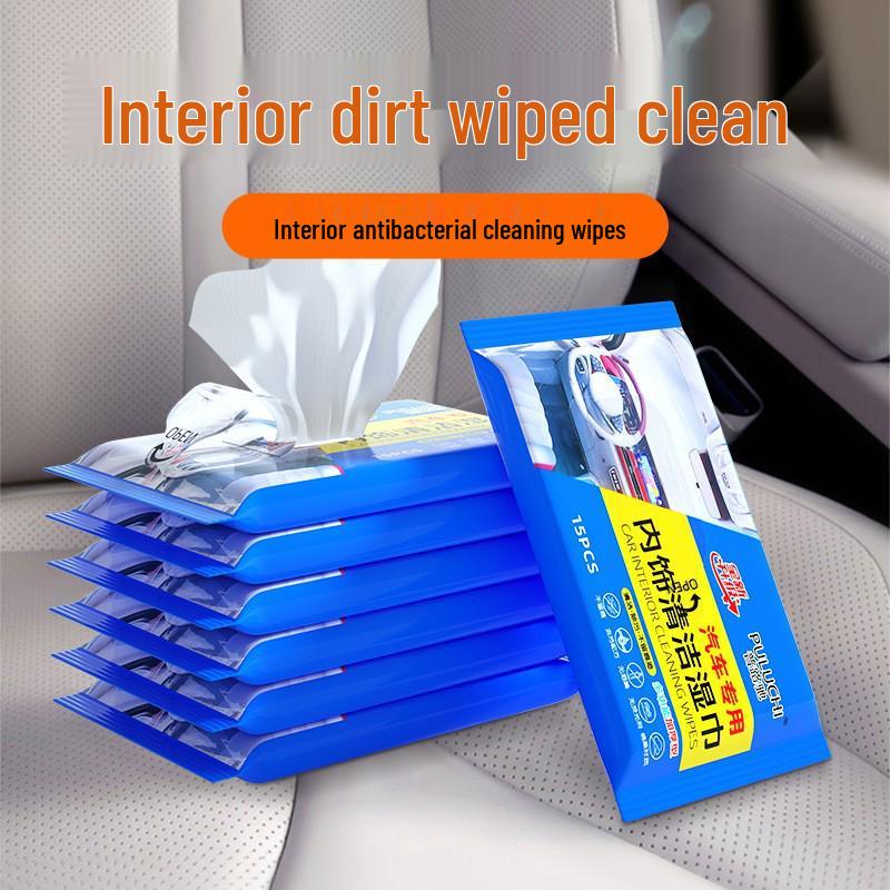 

Серветки для чищення шкіри салону автомобіля: Освітлення, Догляд за сидінням без змивання, Потужне видалення плям.