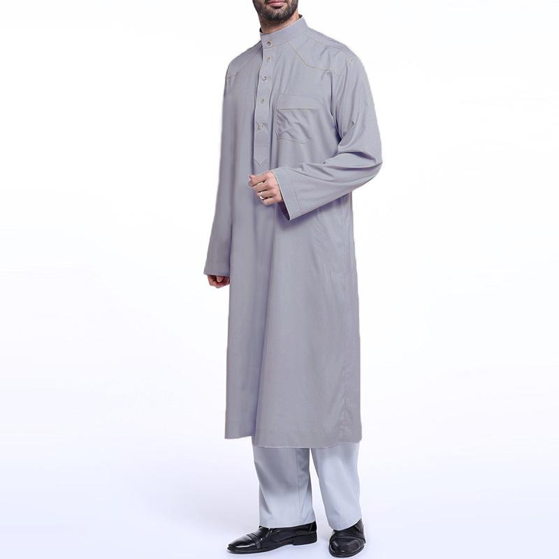 pujingge Mens Spring Long Sleeve Muslim Loose Arab Robe Long Shirt pujingge Mens Spring Long Sleeve Muslim Loose Arab Robe Long Shirt