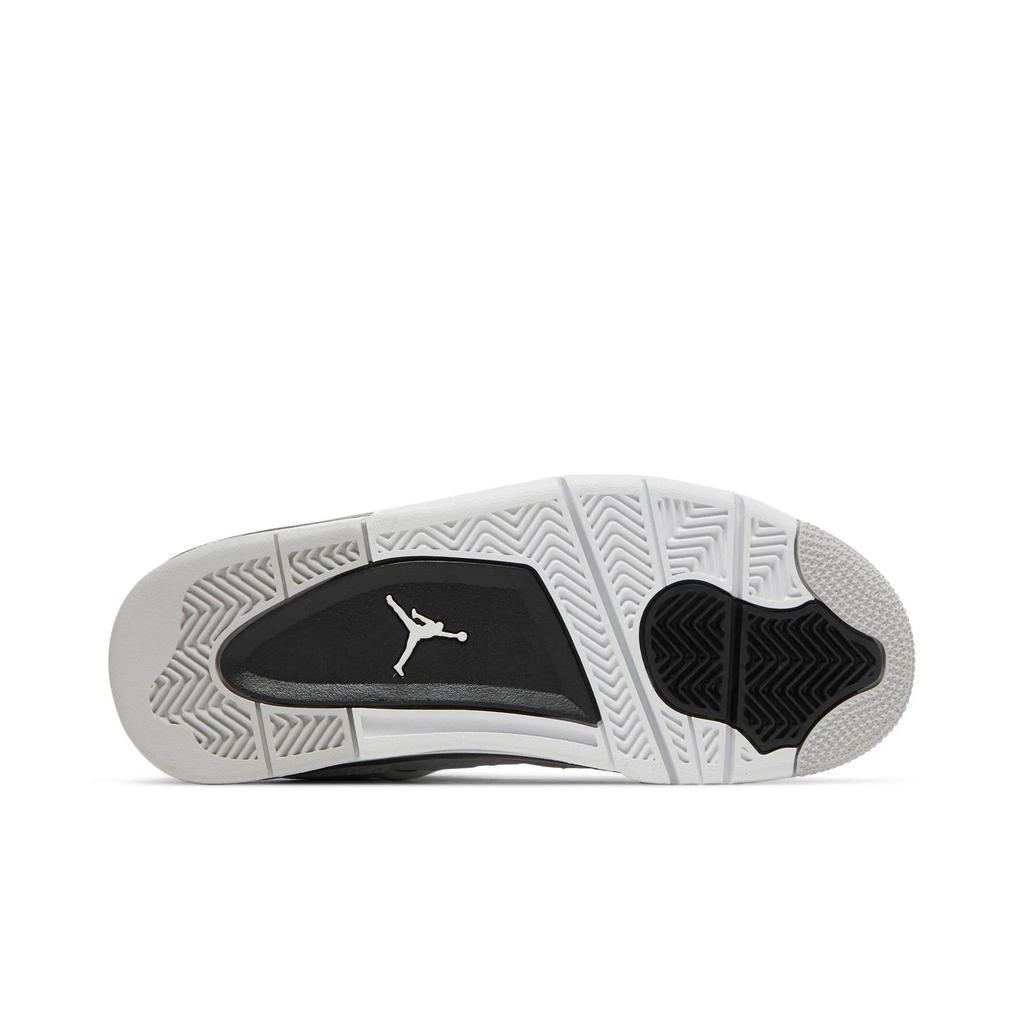 Air Jordan 4 Retro Grade School 'Military Black' (Unisex) Pantofi de Baschet Albi / Negri / Gri Neutru pentru Copii 408452 111