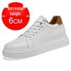 Men's 8CM Height-Increasing Invisible Shoes - Trendy Thick-Sole, Breathable, Fashionable White Sports & Casual Board Shoes