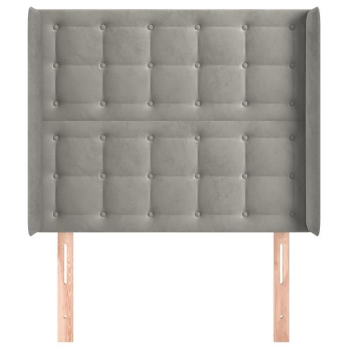 VidaXL Headboard with Ears Light Grey 83x16x118-128 Cm Velvet3120044