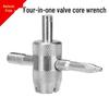 4-in-1 Tire Valve Tool: Valve Core Wrench, Stem Installer, Repair Tool, Deflation Needle