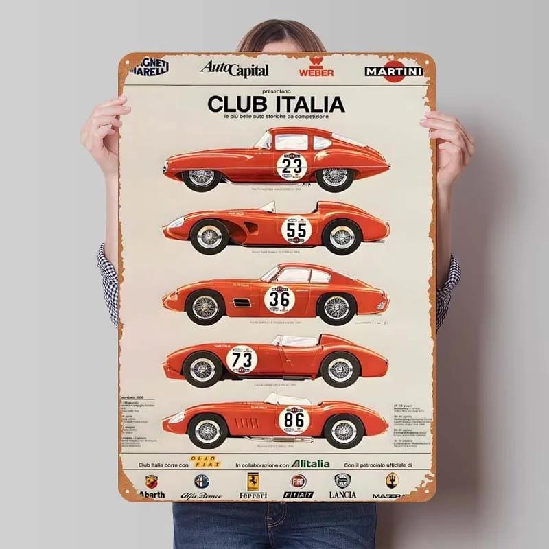 Maserati Plåtskylt Bilar Poster Dekoration för Hemdekorationer Retro Metallskylt Plakett för Garagsväggkonstdekoration Rum