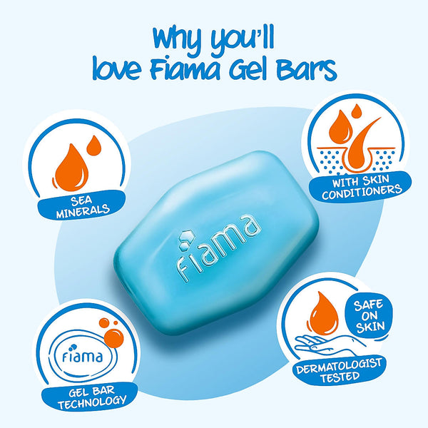 Fiama Men Refreshing Pulse Gel Bar Soap 125g X 4 Pack With Sea Minerals For Fresh Moisturised Skin And Long Lasting Invigorating Fragrance