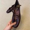 Women Mary Jane Flats Shoes Retro No Slip Sole Leather Trend Dress Elegant Ballet Footwears Casual Streetwear Comfort Loafers