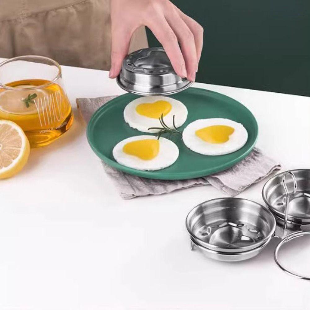 Stainless Steel Egg Cooker Mold with Grab Handle Omelette Maker Egg Poaching Pan Breakfast