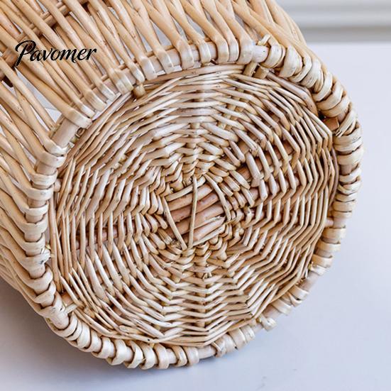 Living Room Floor Flower Basket Boho Wicker Planter, Handwoven Pot with Waterproof Lining, Planter Rustic Storage Plant for Indoor Plants Balcony