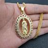 Stainless Steel Virgin Mary Gold Necklaces Pendants for Women 2020 Gold Color Madonna Necklace Religious Christian Jewelry