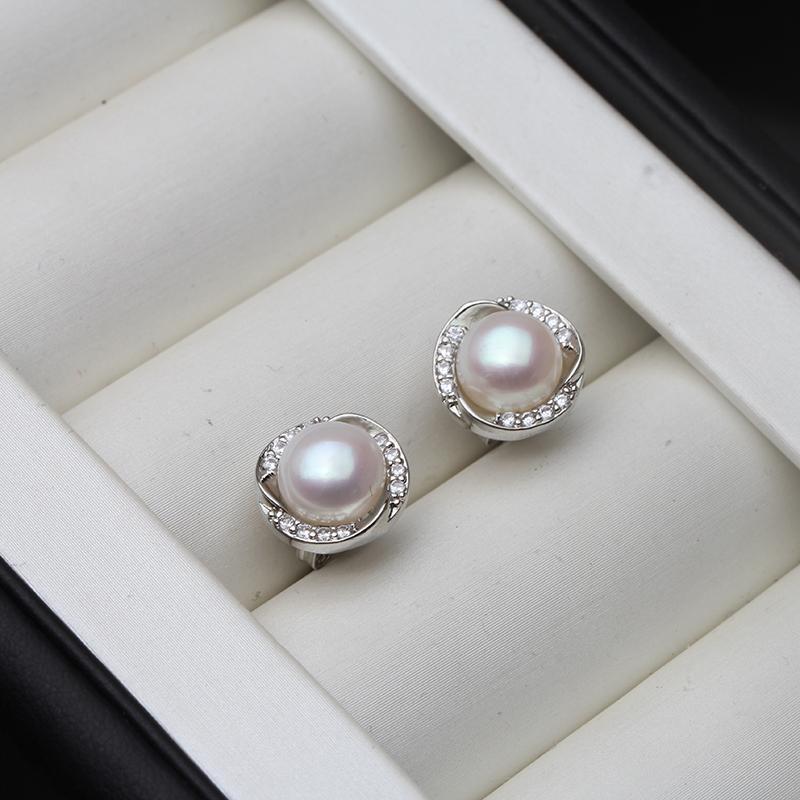 

Natural Freshwater Gray Pearl Earrings,Mini Flower 925 Silver Stud Earrings Pearl Bridemaid Wife Mother Birthday Gift White Pink