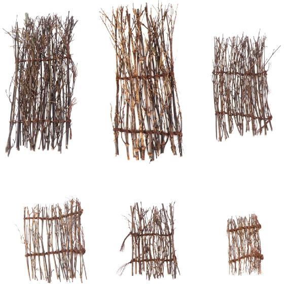 Cabilock 6PCS Japanese Bamboo Decoration Mini Fence Sashimi Serving Plate Decor Sushi Restaurant Desktop Ornaments Japanese Decoration