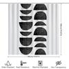 Modern Abstract Shower Curtain Set Waterproof Bathroom Decor Farmhouse Geometric Pattern Fabric Liner Backdrop Washable