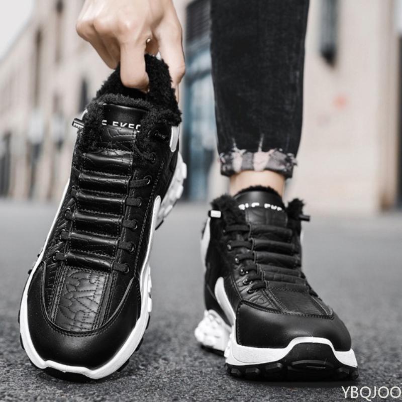 Fashionable Casual Comfort Running Flats High Top Snow Boots Men Platform Warm Cotton Shoes Male Thick Sneakers Winter Shoes