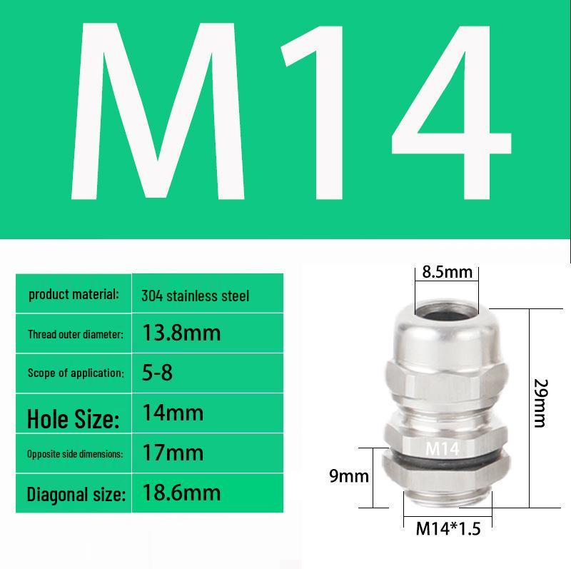 M Series Waterproof Stainless Steel Explosion-Proof Cable Gland and Sealing Connector