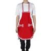 Cute Vintage Women Apron Bowknot Lace Decoration with Pocket for Kitchen Cooking SuppliesRed
