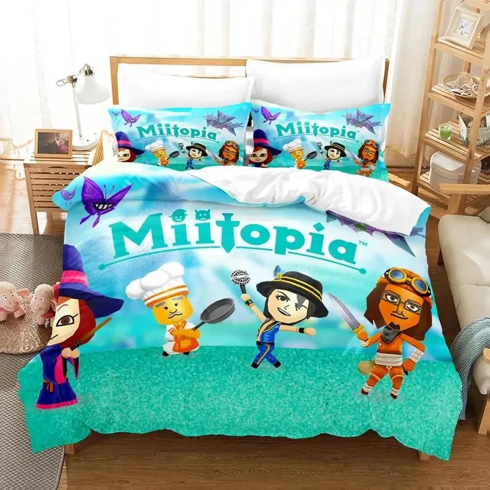 Cartoon Game Miitopia Bedding Set Duvet Cover Bed Set Quilt Cover Pillowcase Comforter king Queen Size Boys Adult Bedding Set