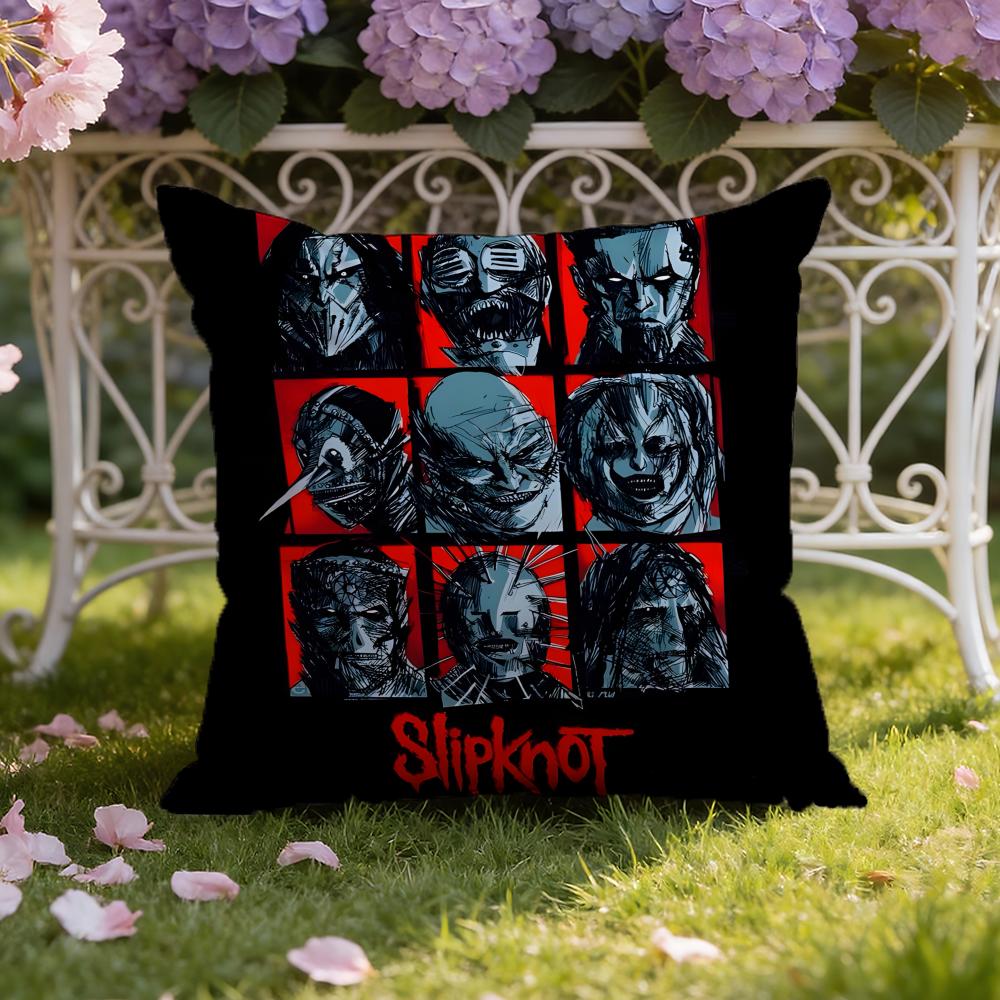 Band S-Slipknot Cushion Cover Home & Car Dual-Scene Pillow Cover: Reversible for Premium Comfort