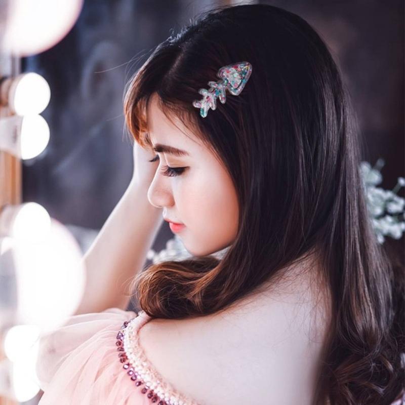 Silikonharzform Haarspangenformen Silikon-Gießwerkzeuge für Epoxidharzkunst Mädchen DIY Haarspange Anhänger Schlüsselanhänger