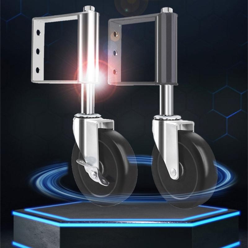 Portable Sturdy Rubber Gate Wheel 360 Degree Rotation for Farm Fence Garden and Wood Gate Spring Loaded Casters Set