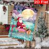 2D Flat, 2D Flat Christmas Donuts_ Swimming Rings_ Casual Santa Claus_ Garden Flag_4-28x40 Inch Outdoor Garden Flag Double-sided Home Decoration Court