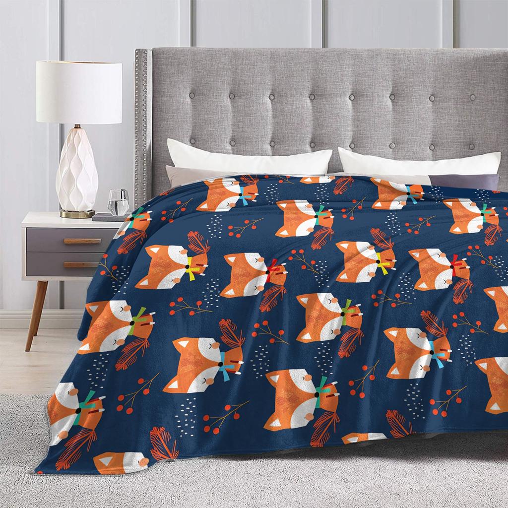Süße Fuchs Flanelldecke Kinder Erwachsene Warm Weich Bettwäsche Decken Winter Wohnzimmer Tagesdecke Sofa Bettbezug