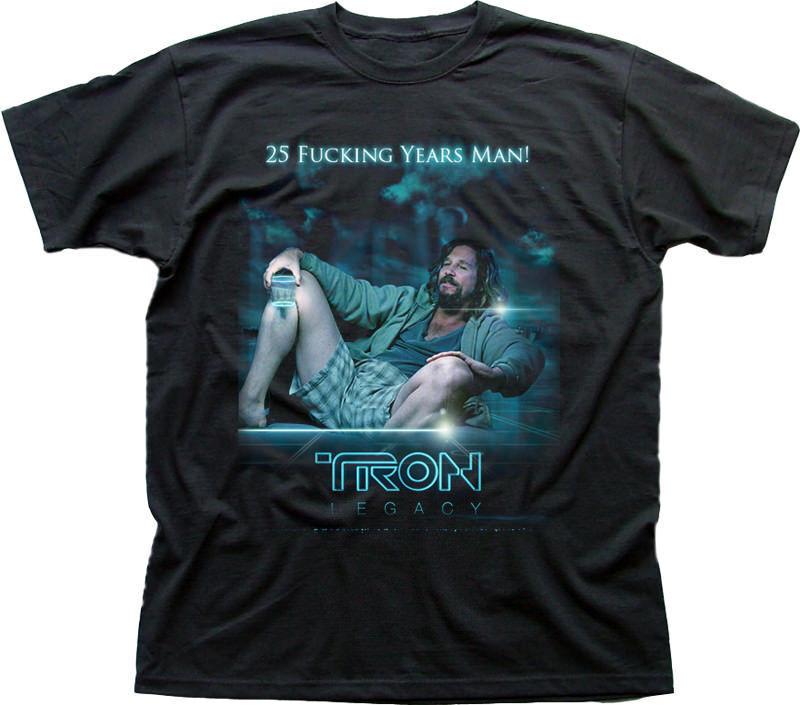 

TRON Legacy Big Lebowski DUDE Flynns Arcade ENCOM funny 100% Cotton T-shirt Mens Tees Top 9837 L
