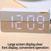 1Pc White LED Mirror Table Clock Snooze Display Time Night Light Desktop USB Alarm Clock Home Decor
