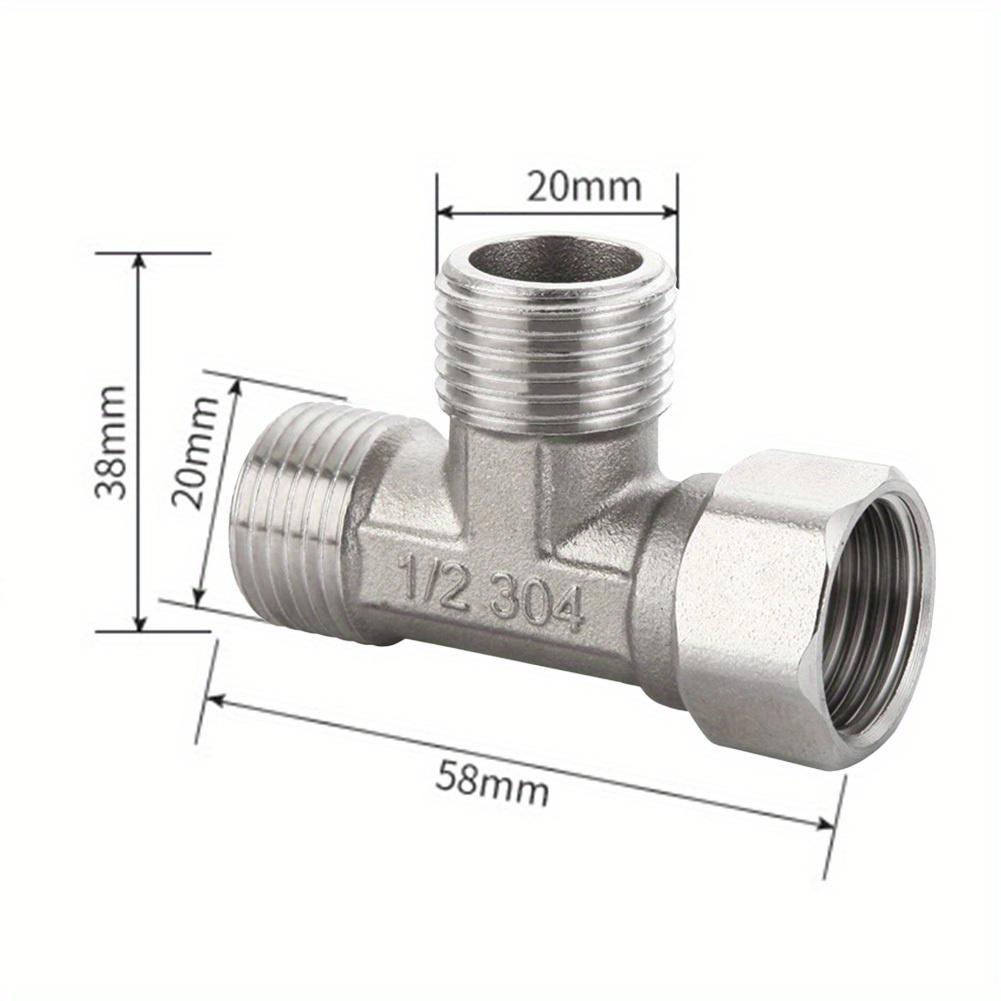 Copper T-Adapter for Toilet Diverter Valve, G1/2" T-Valve Suitable for Bathroom Sprayer Featuring Four-Point Connection for Three-way Pipes