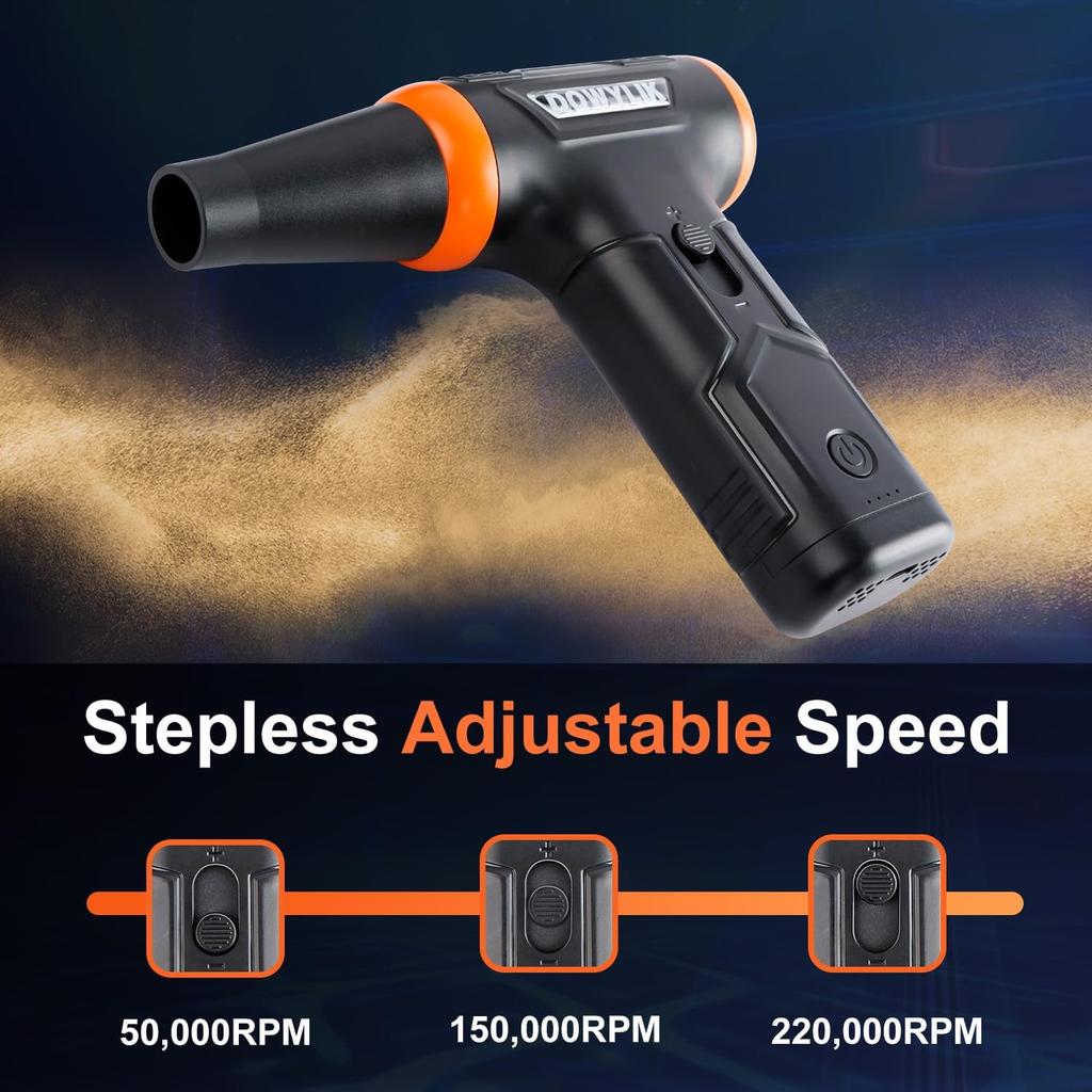 Compressed Air Duster, 220000RPM Electric Air Duster, Canned Air Replace Compressed Air, Air Blower Stepless Turbo Fan Mini Blower Compressed Air