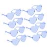 8 Pairs Heart Sunglasses PC Lens Novelty Frameless Heart Shaped Glasses for Women Beach Party Blue