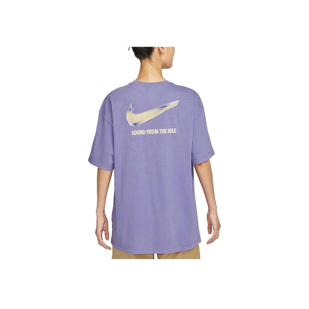 Nike Soft Comfortable Fashionable Versatile Short Sleeve Breathable Round Neck Loose Fit T-Shirt Women Tops Purple HF9692-527