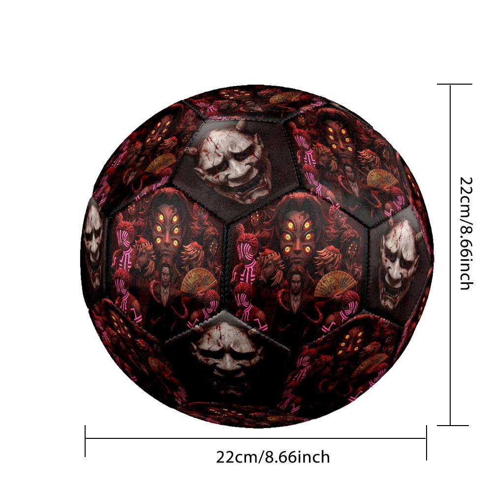 1pc Demon Slayer Kimetsu No Yaiba Soccer Ball Size 5 Indoor Soccer Ball Fashion Colorful Backyard Game - Great For Sports Fans Gift HE38